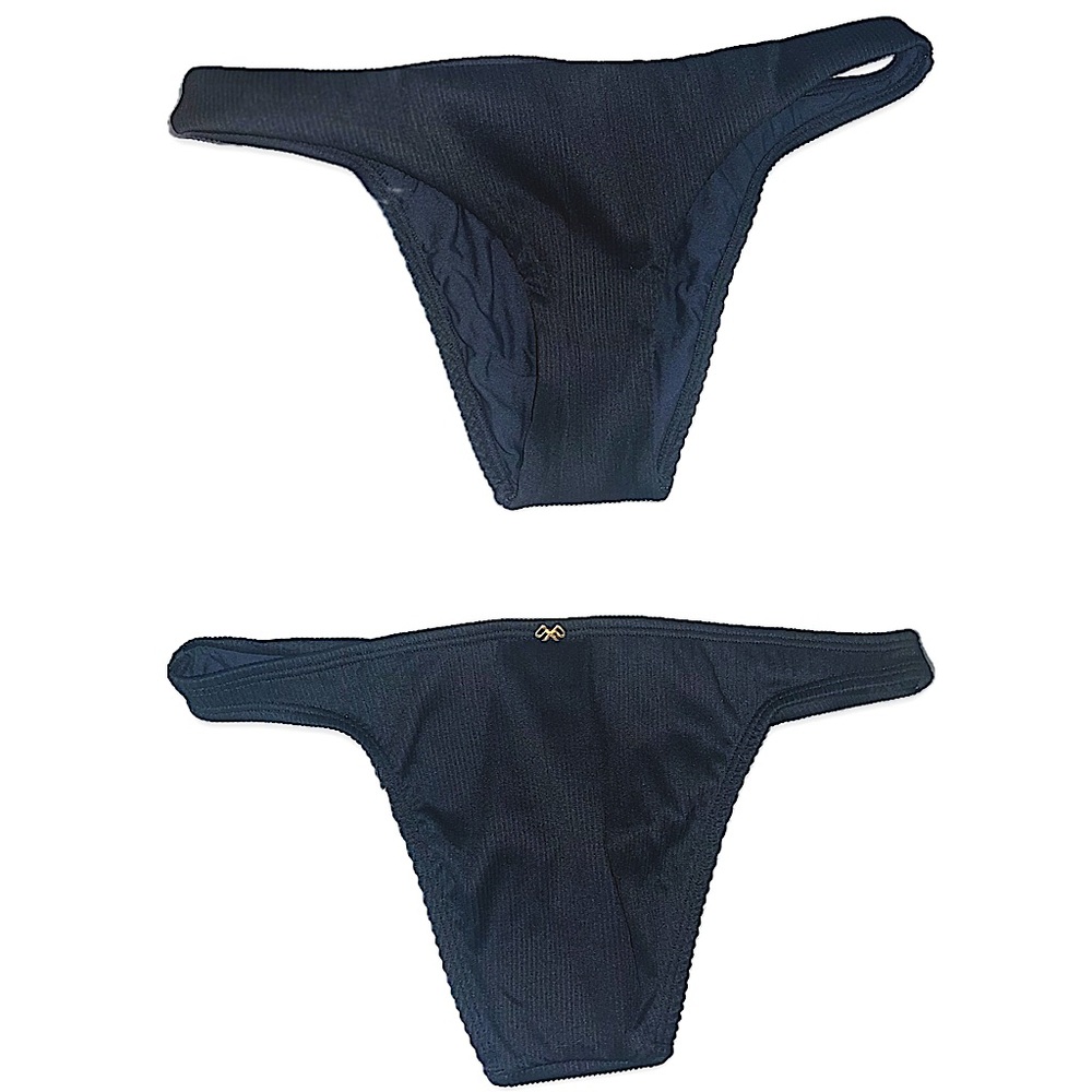 NWOT PQ Pilyq Black Pearl Basic Teeny Bikini Bottoms sz M
